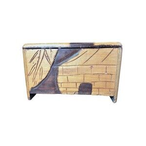 Pier 1 Imports Ghana Collection Decorative Hand Carved Wood Storage Box ~17x11"